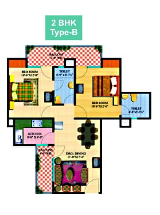 Aura Chimera 2bhk Type B Floor Plan Aura Chimera 2bhk Type B Floor Plan
