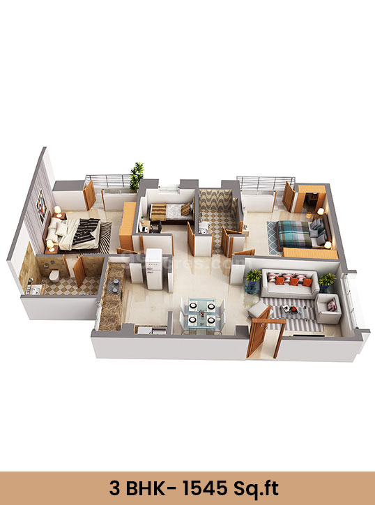 3bhk-1 buy 3bhk flats at The lotus Pond